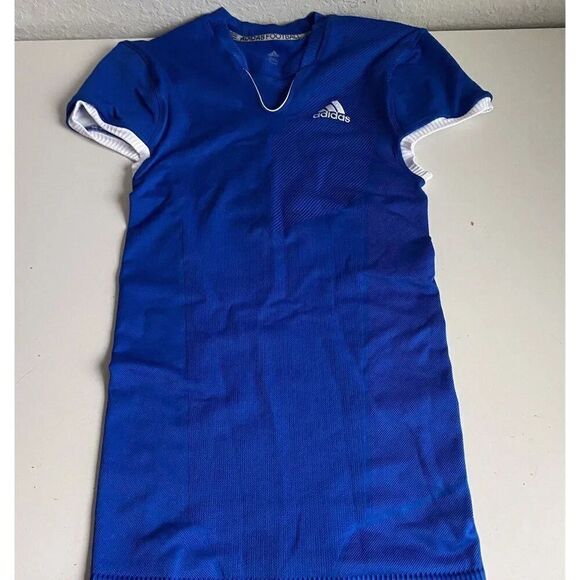 Adidas Techfit Primeknit Football Jersey Men’s 2XL Blue Compression Fit NO TAG - Picture 1 of 9